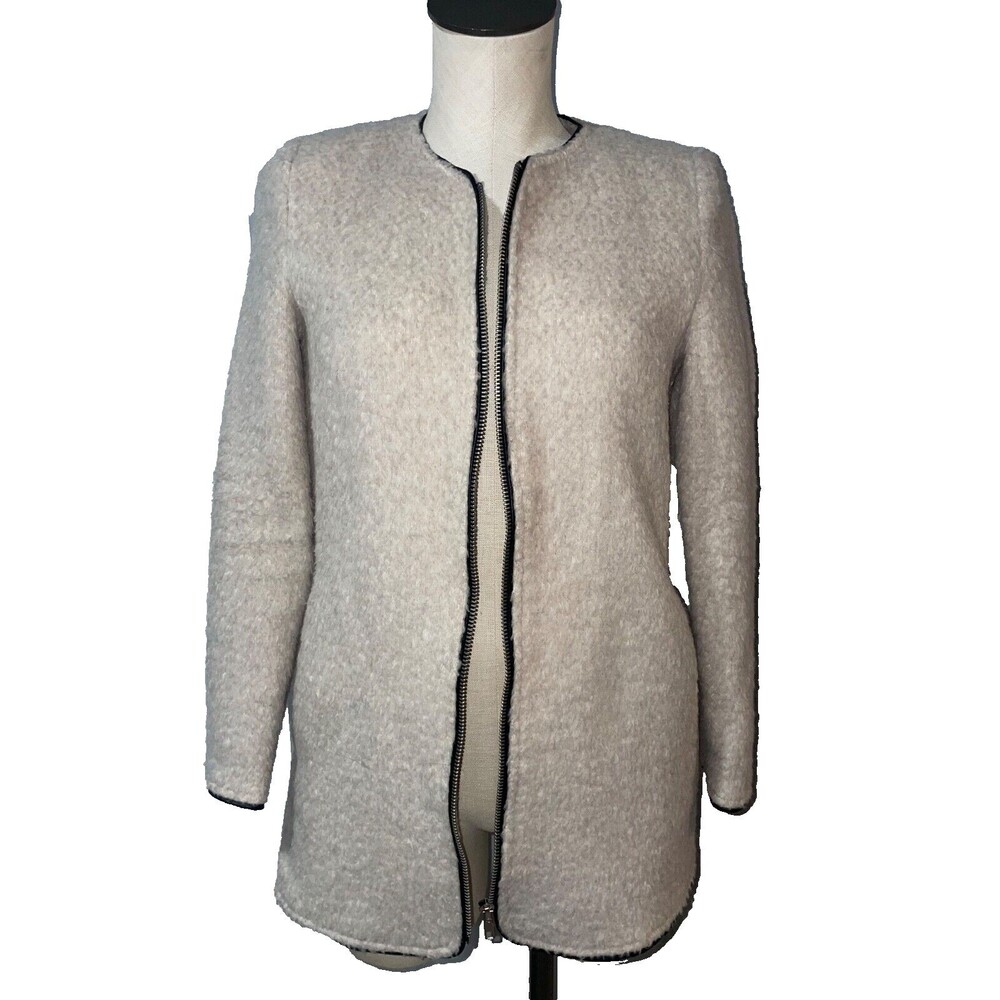 Forever 21 Vintage Y2K Women's Alpaca Blend Teddy Jacket size S Zip Up